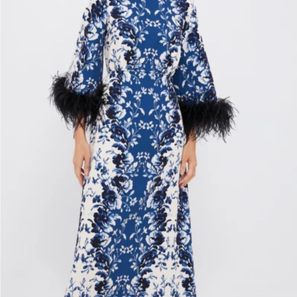 Tuckernuck Blue and White Floral Long Sleeve Dress